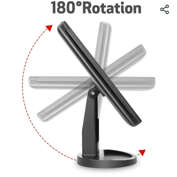 Tabletop Mount Trifold Lighted Vanity Mirror with LED Lights, Touch Screen, Etc - Picture 3 of 7